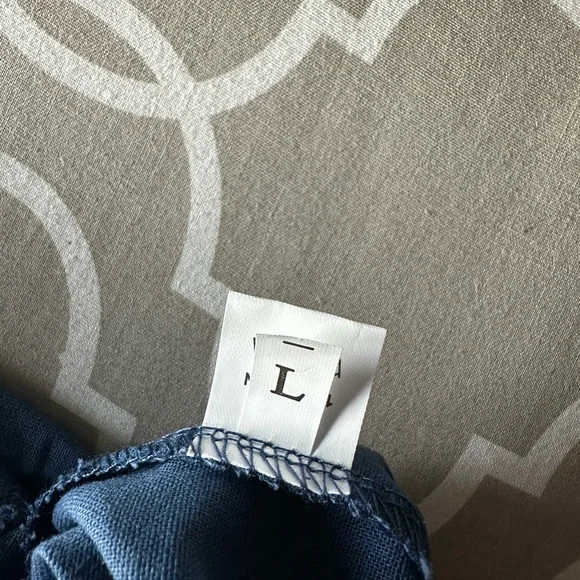 Blue Linen Shirt with Button - Picture 4 of 4